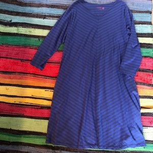 NWOT Gudrun Sjoden Striped Blue Dress in XL/Organic Cotton Knit Blend